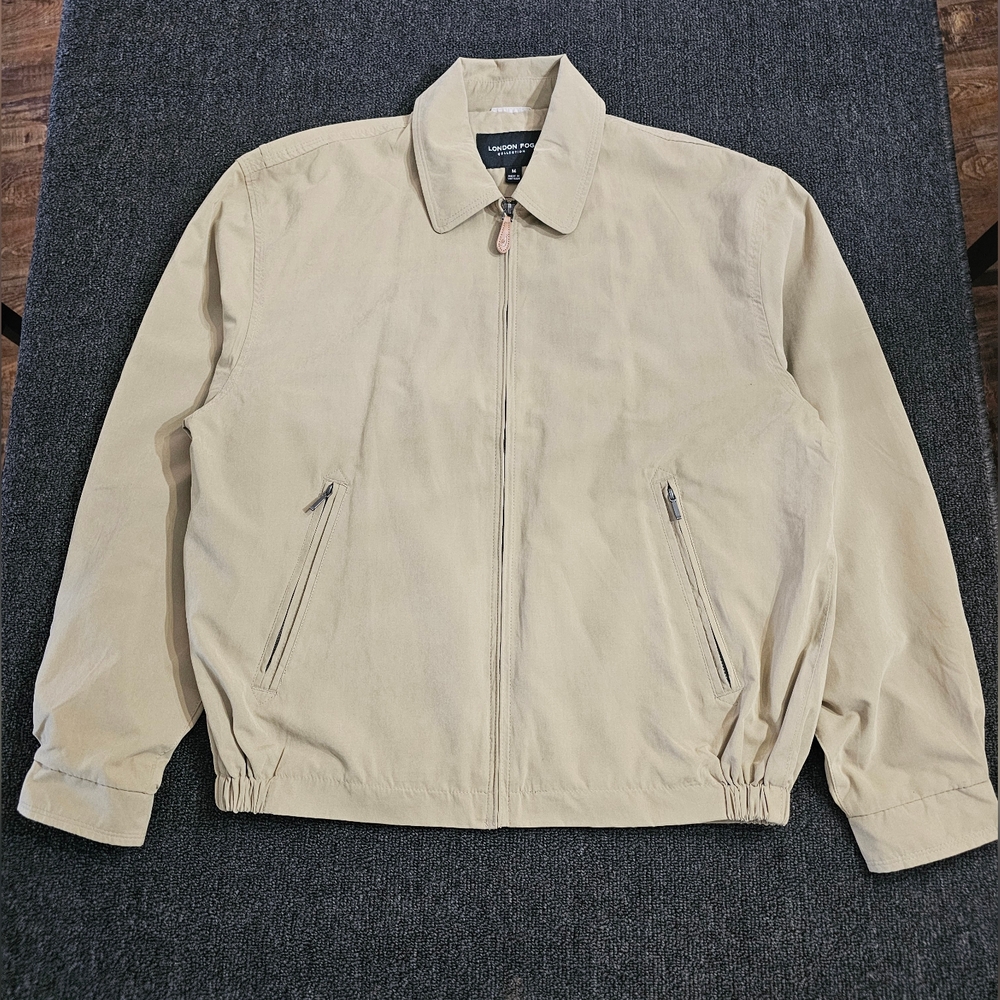 Auburn London Fog Beige Zip-Front Golf Jacket Men's Size Medium
